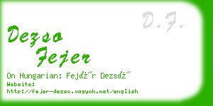 dezso fejer business card